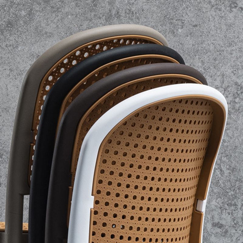 Nordic Style Armless Side Chairs Open Back Chair with Plastic Legs for Home Use