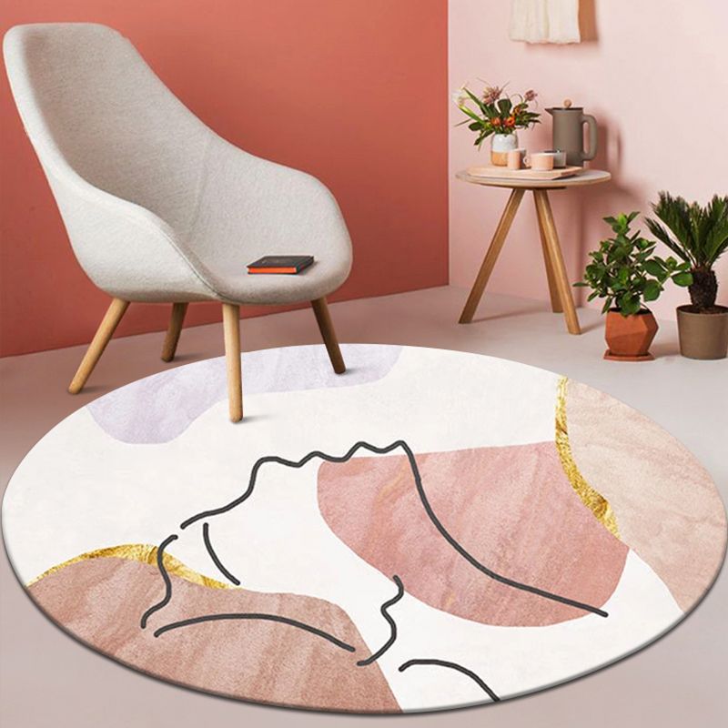 Meerkleurig huisduien moderne kleurblokt tapijt Synthetische synthetische niet-slip achterste wasbaar tapijt