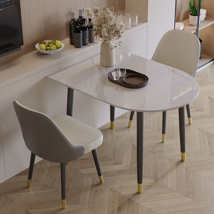 Black Base Dining Table Modern Stone Table for Kitchen Dining Room