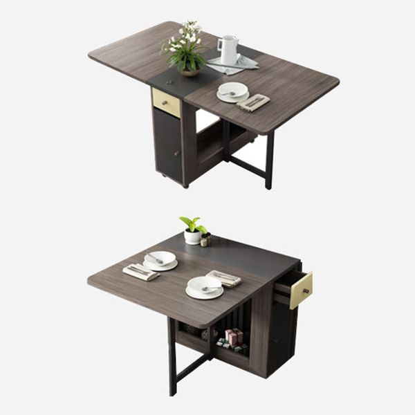 Mesa de madera de rectángulo artificial plegable con almacenamiento (solo tabla)