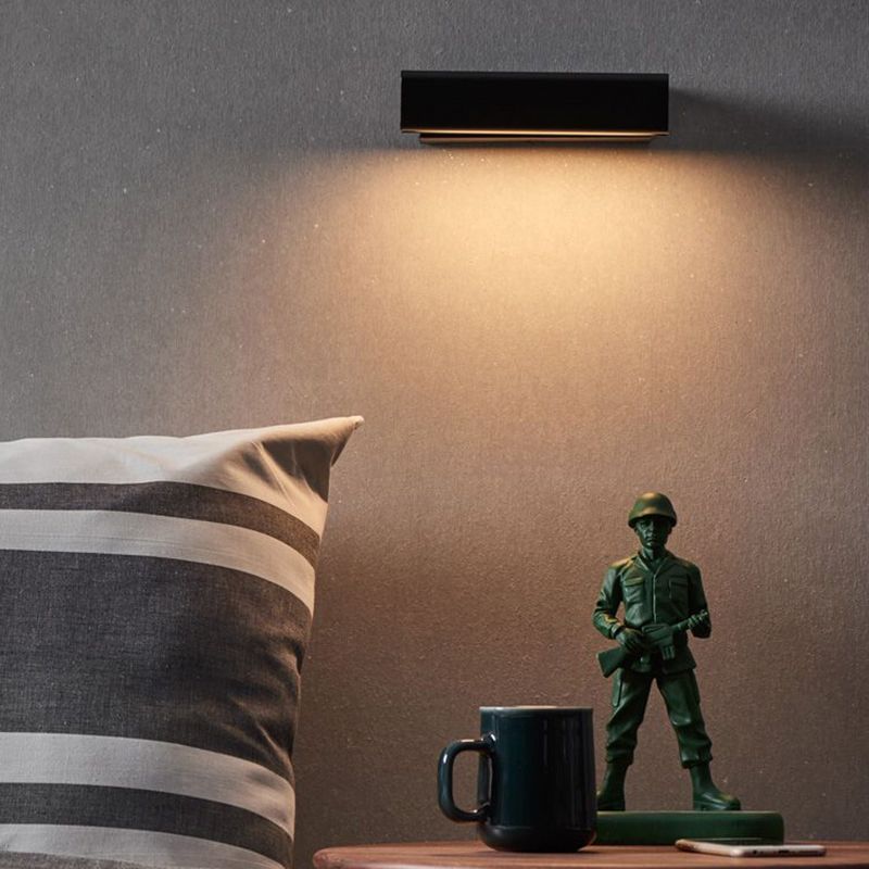 Luz de pared giratoria LED de aluminio en una lámpara de pared acrílica de estilo conciso moderno para dormitorio