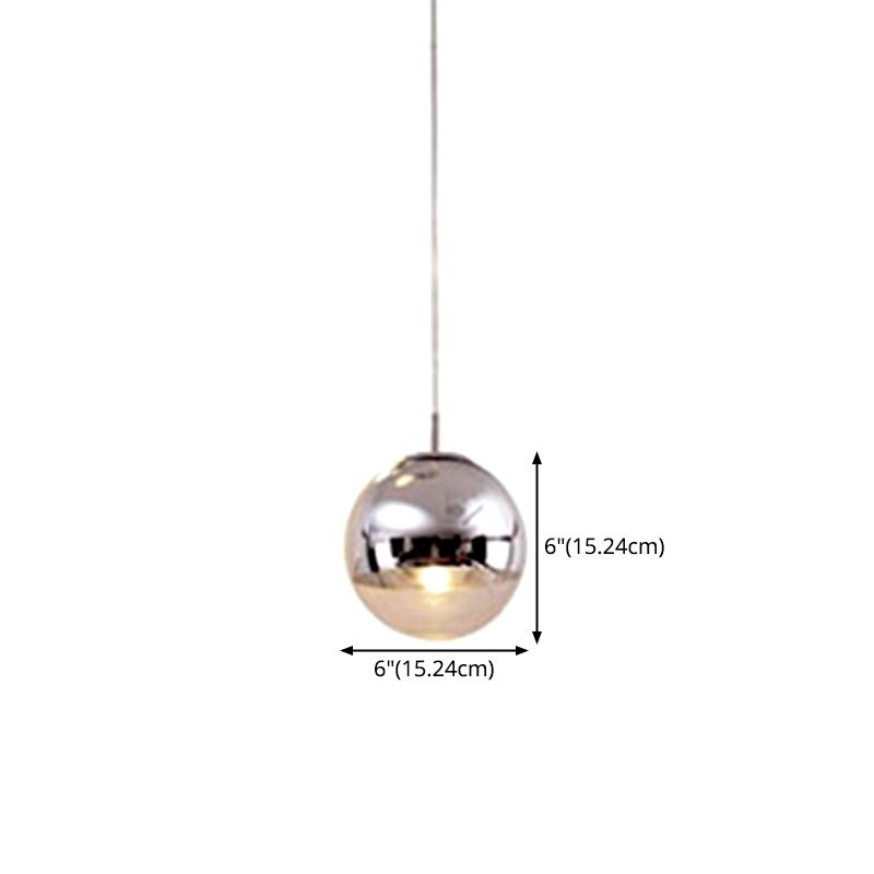 Glass Ball Pendant Lighting Modern 1 Head Hanging Lamp for Dinning Room
