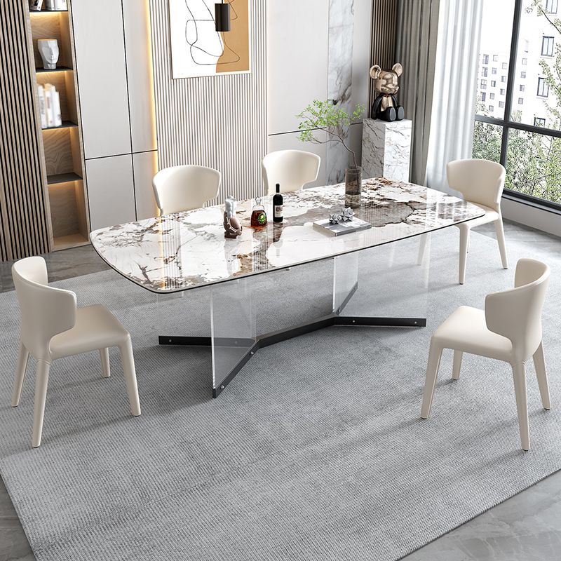 Contemporary 1/4/5/6/7 Pieces Dining Set Trestle Table Table Set for Home Use