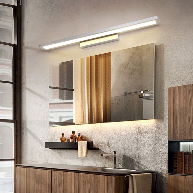 Rectangular Vanity Wall Light Fixtures Modern Minimalist Style Aluminum Single Vanity Light