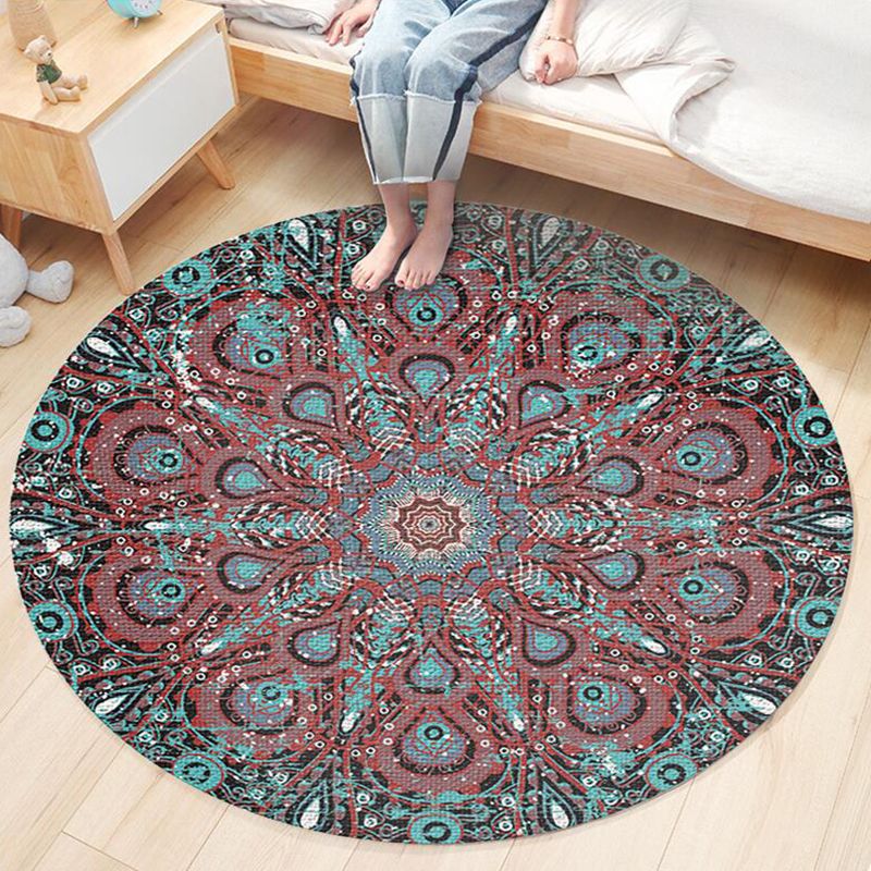 Nostalgisch traditioneel vloerkleed multi-gekleurde bloemen gedrukt tapijt Anti-slip achterste huisdiervriendelijke machine wasbaar tapijt voor slaapkamer