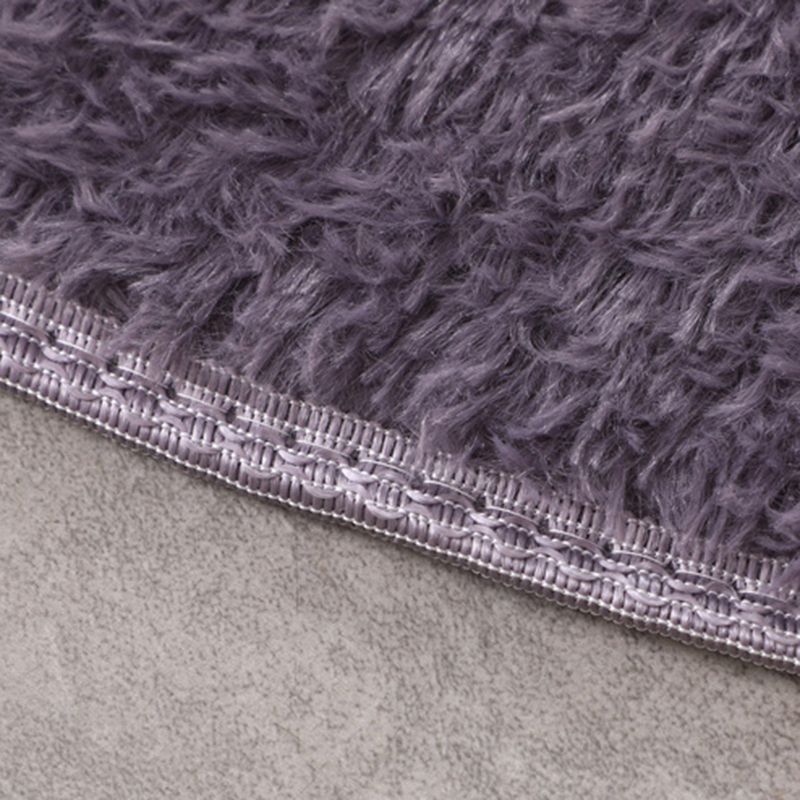 White Living Room Carpet Solid Color Polyester Area Rug Non-Slip Backing Area Rug
