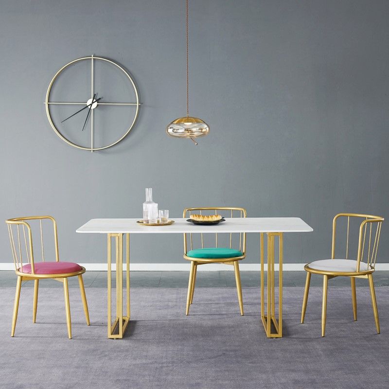 Mesa de comedor con pedestal doble, muebles rectangulares de lujo tradicionales