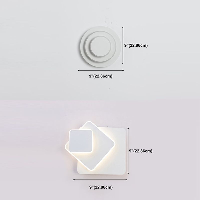 2 Lights LED Wall Mount Light Modern Simple Wall Light with Acrylic Shade for Living Room