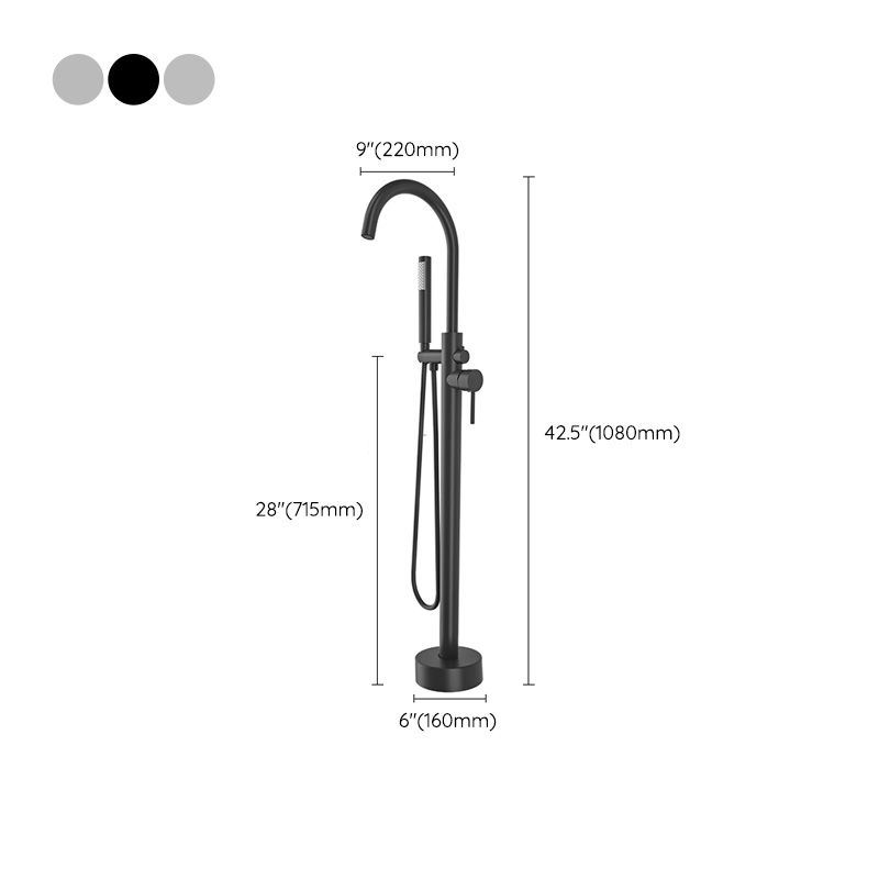 Modern Freestanding Bathtub Faucet One Handle Copper Freestanding Tub Filler Trim