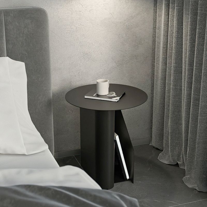 18.5" Tall Pedestal End Table Mid-Century Metal Round Side End Table