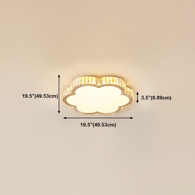 Cristallo leggero a filo contemporaneo 1 Fun a soffitto a sfioramento leggero in oro
