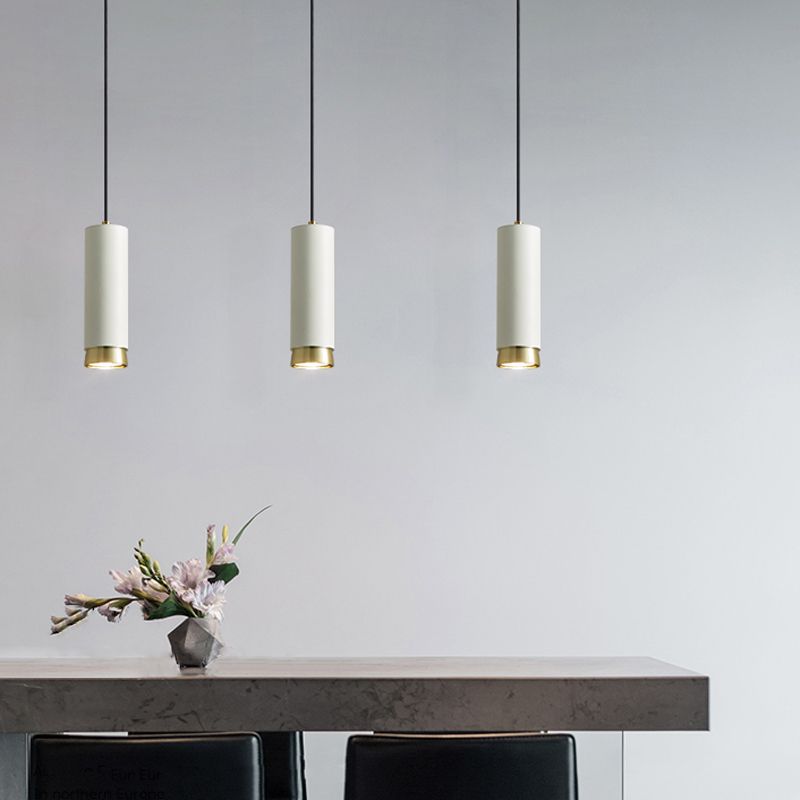 Moderne stijl cilindrische tint hangend licht metaal 1 lichte hanglamp voor eetkamer