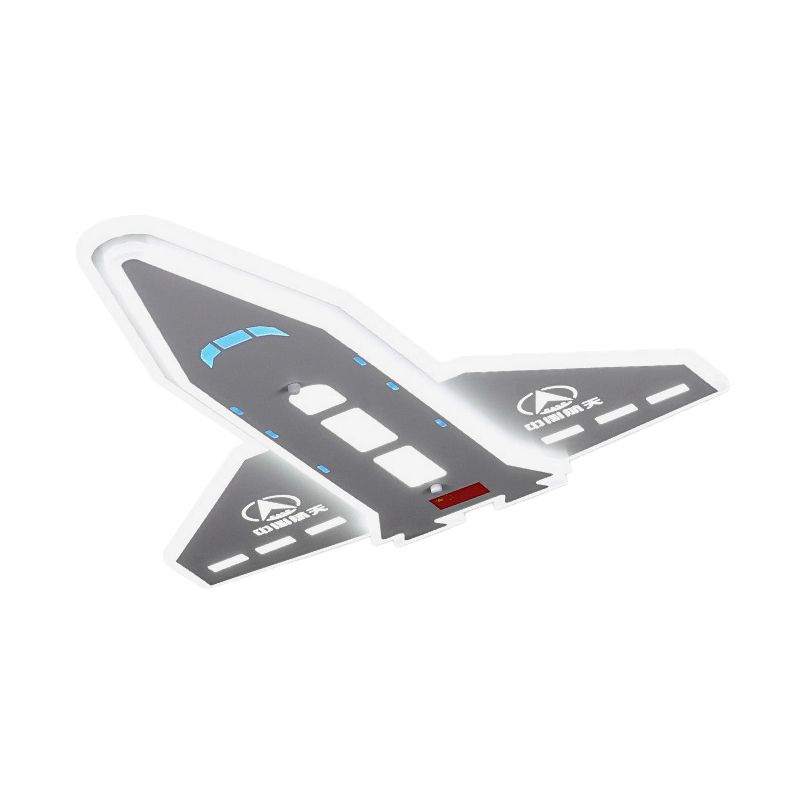 White 3D Aeroplane Design Flush Light Fixture Contemporary Metallic LED Flush Mount Lamp for Kid Room