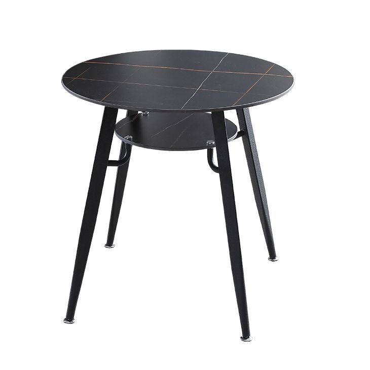 Moderner Stil runder Esszimmer Tisch gesinterte Steintisch mit Metallbasis