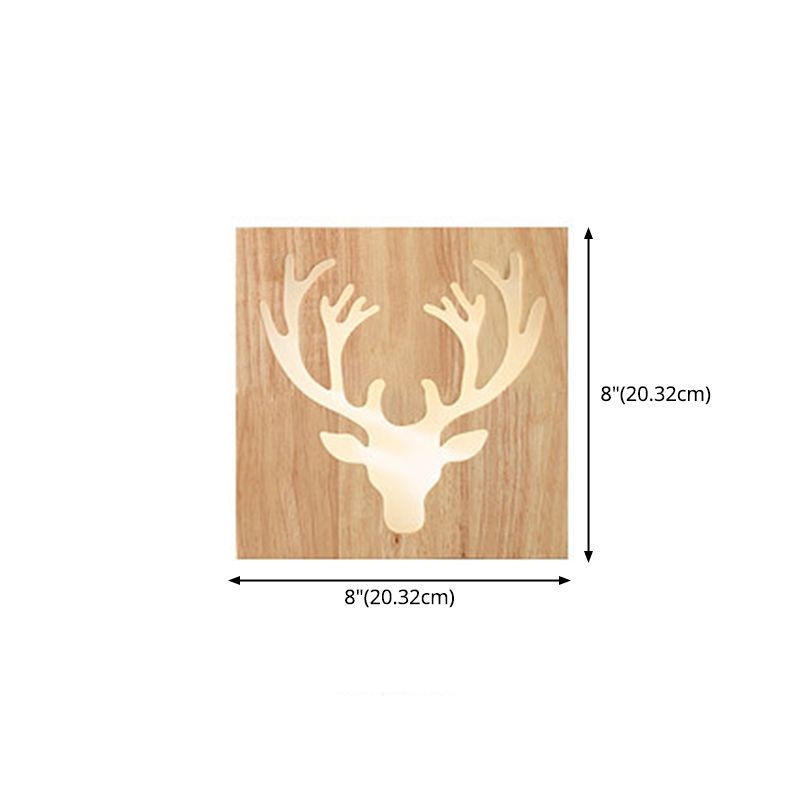 Retangular Schatten Wandbeleuchtung moderner einfacher Holzstil 1 Licht in Braun