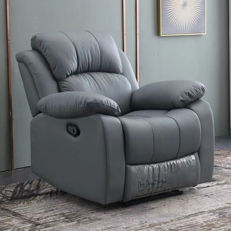 Solid Color Home Theater Recliner Bonded Leather Contemporary Chair for Home