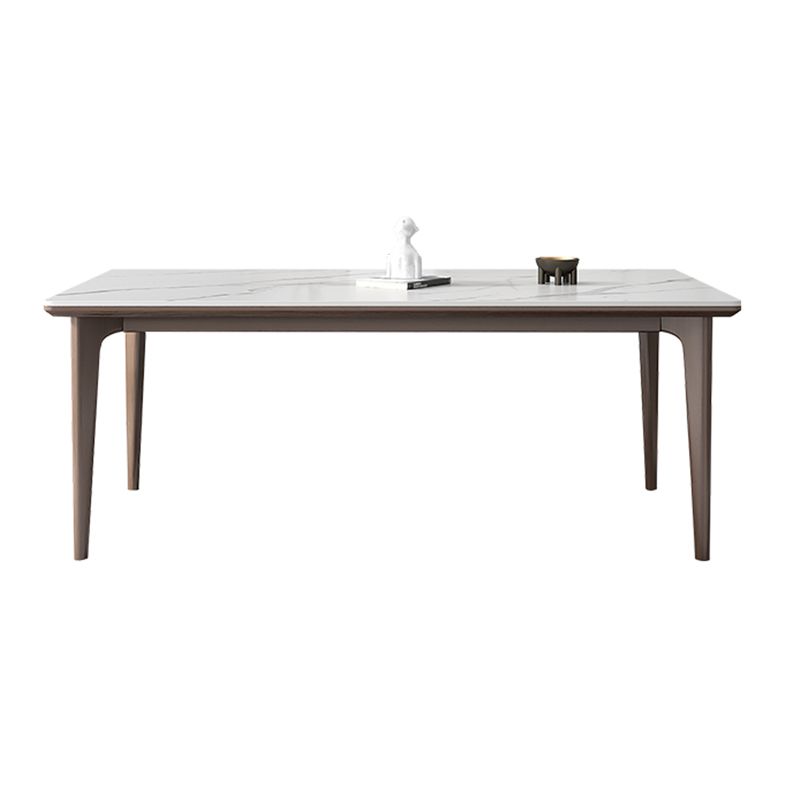 Industrial Rectangle Shape Dining Table Sintered Stone Fixed Desk for Home