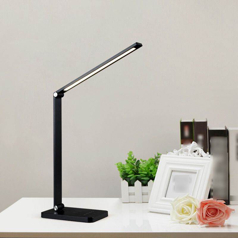 1 tavolo lineare leggero leggero modernismo lampade da tavolo notturno in metallo per la sala di studio in nero