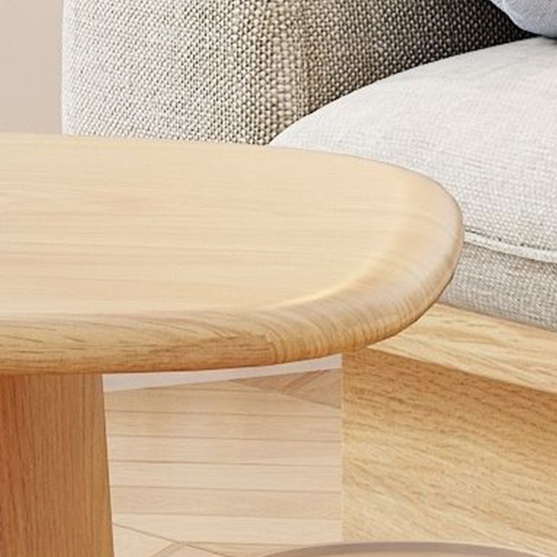 Modern Pedestal Cocktail Table Natural Color Coffee Table Set
