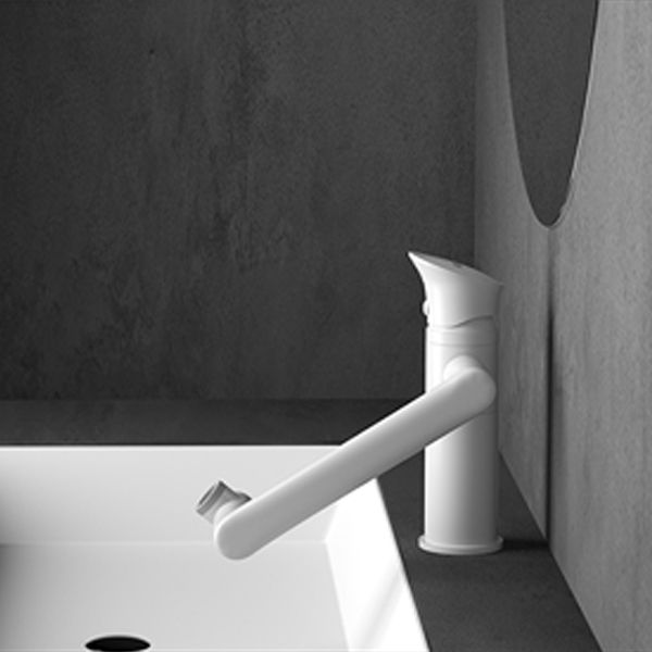 Contemporary Centerset Faucet Lever Handles Single Hole Solid Brass Circular Faucet