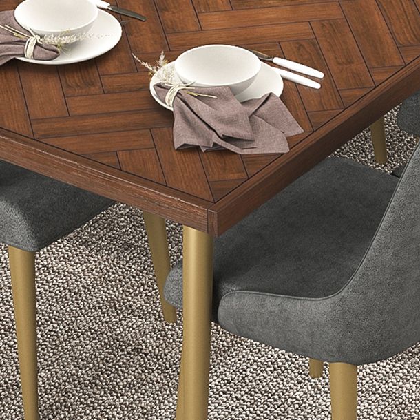 Mesa de comedor de madera maciza de estilo de lujo 4 Pats Base Rectangle Mesa para el hogar