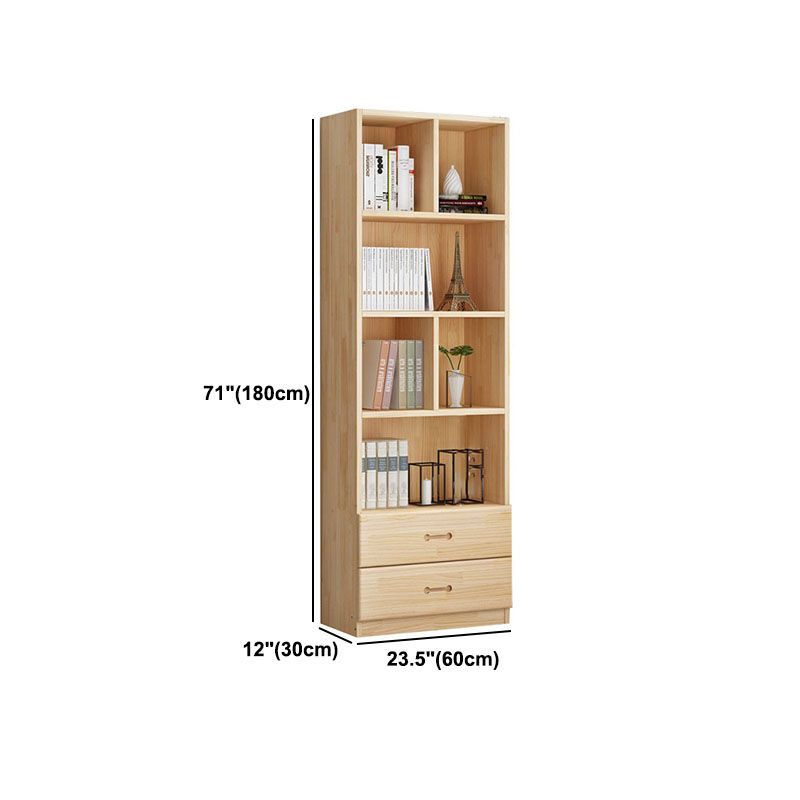 Skandinavisches vertikales Standard -Bücherregal Natural Pine Wood Bücherregal für Zuhause