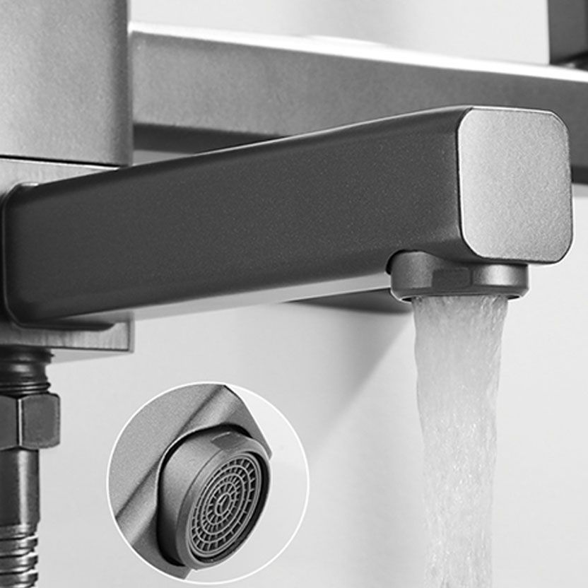 Modern Tub Faucet Trim Copper with Handheld Shower Wall Mounted Bath Filler