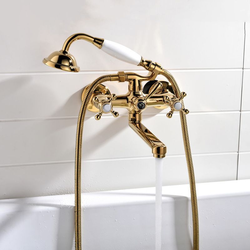 Wall Mounted Bathroom Faucet Metal Swivel Bathroom Faucet with Hand Shower