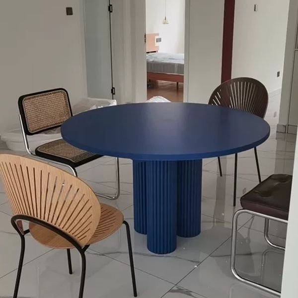 Modern Casual Dining Table Round Top Dinner Table Kitchen Home