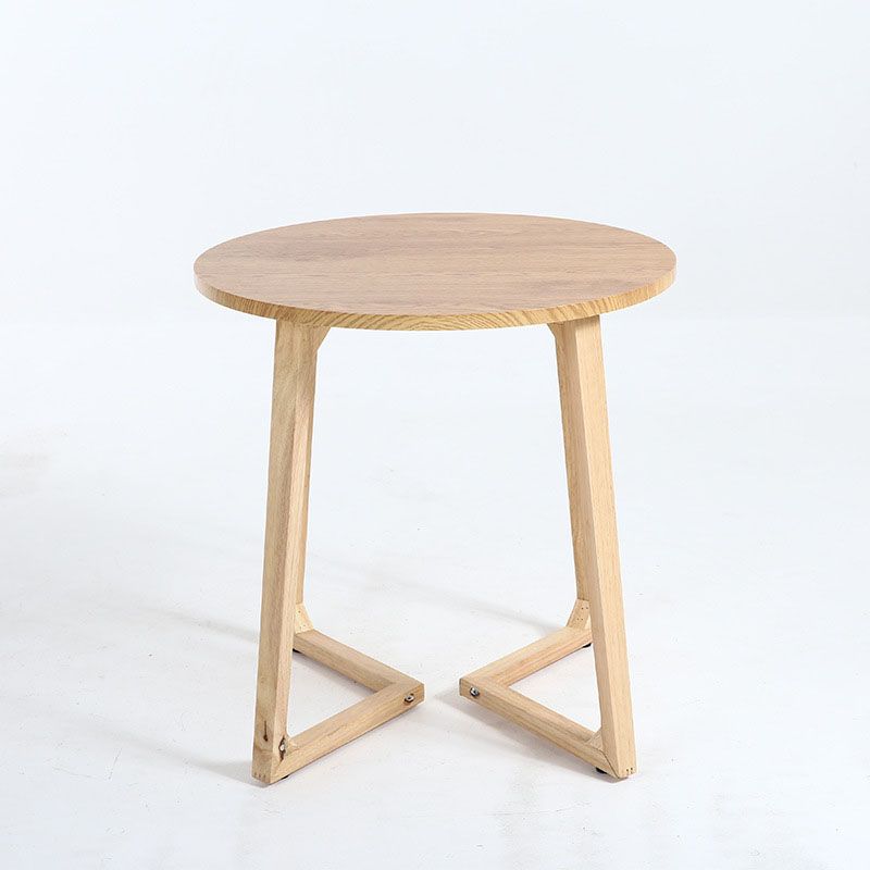 Solid Wood Sled Coffee Table in Oak/Brown, Modern Round/Rectangle Table