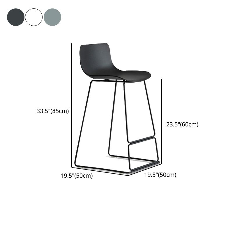 Modern Coffee Shop Armless Stool Matte Finish Plastic Barstool
