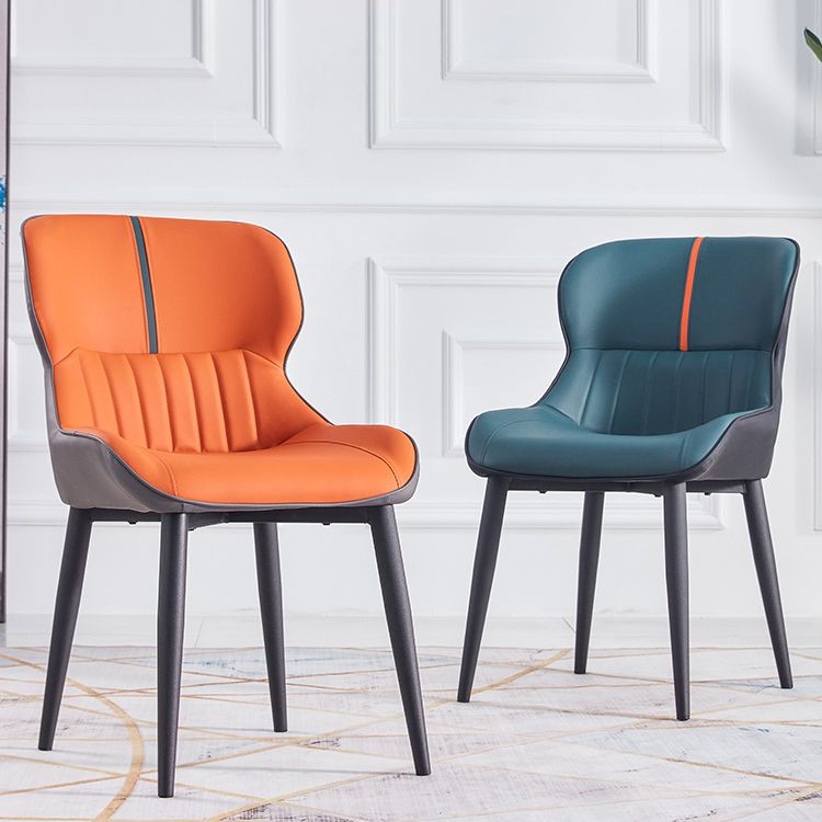 Inicio Sillón escandinavo Wingback Silla de comedor tapizada de metal