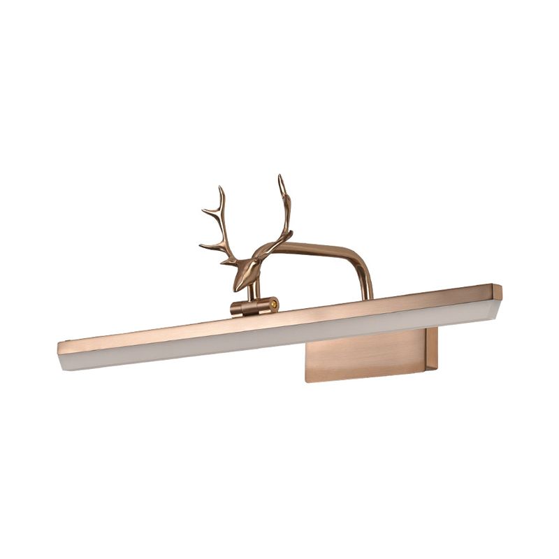 16 "/ 22" / 28 "W rectangle Mirror Vanité Lumière avec un éclairage mural acrylique moderne rotatif en bois en noir / or / blanc