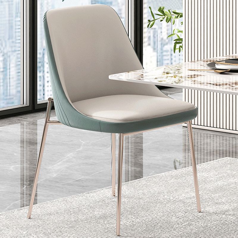 Glam Side Chair Metal Solid Back Dining Room Chair for Indoor