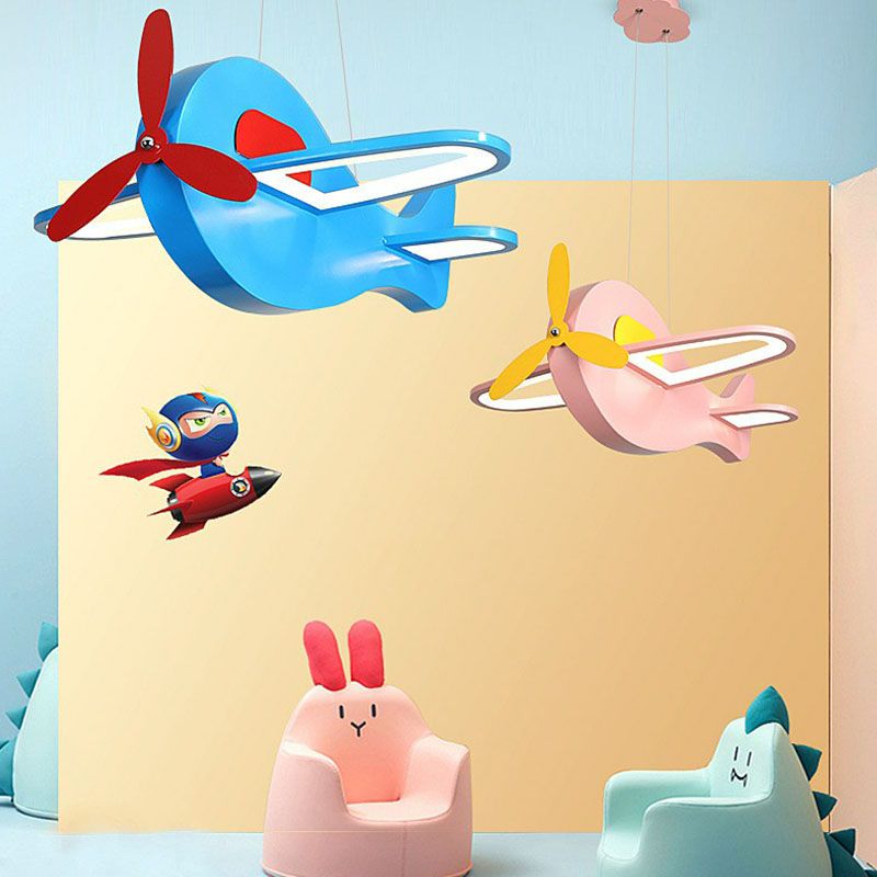 Lustre en forme d'avion Light Light Light Kids Style Acrylique chambre LED Light