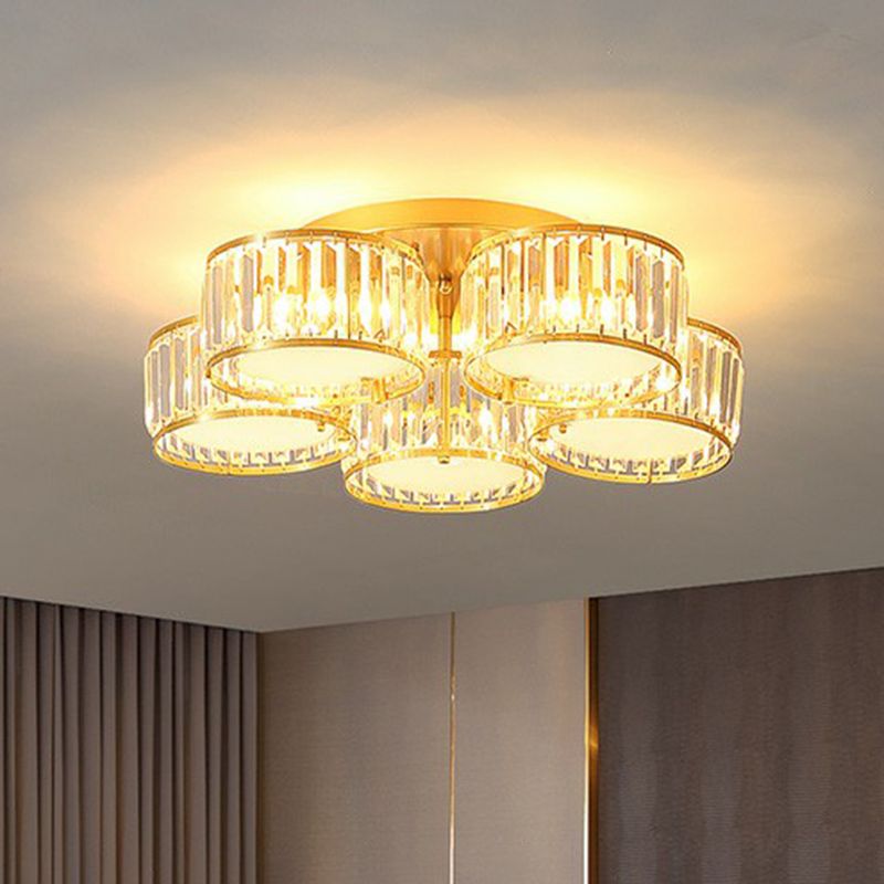 Clear Crystal Flower Flush Mount Minimalistische Flush Mount Ceiling Light for Bedroom
