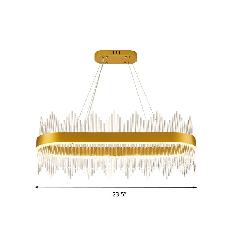 Lustre géométrique moderne Crystal LED Dining Room Pending Lighting Ayémand en or