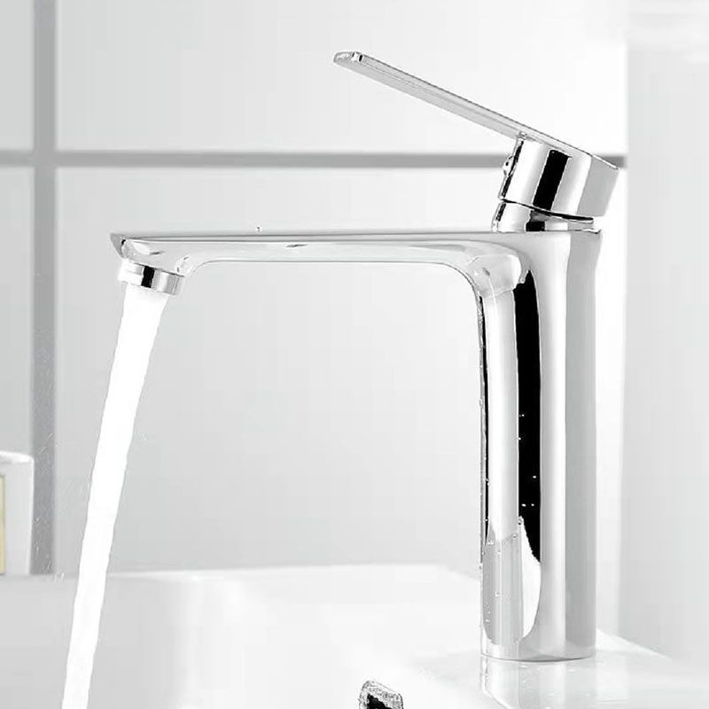 Modern Style Vessel Sink Faucet Lever Handle Copper Low Arc Vessel Faucet