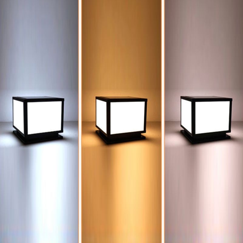 Nordic Style Acrylic Shade Outdoor Light Solar Energy Pillar Lamp for Outdoor