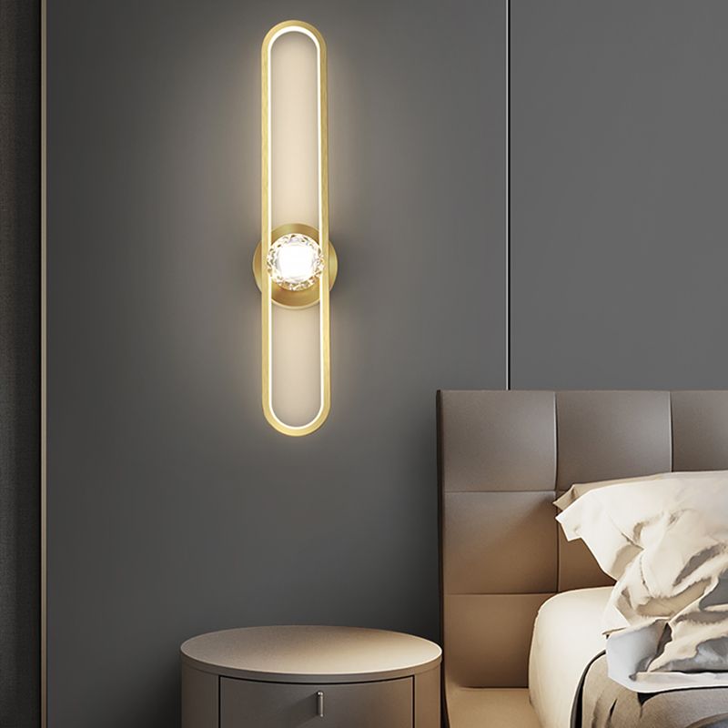 Metal LED Modern Wall Sconce Linear Shape Vanity Lamp with Acrylic Shade for Bathroom