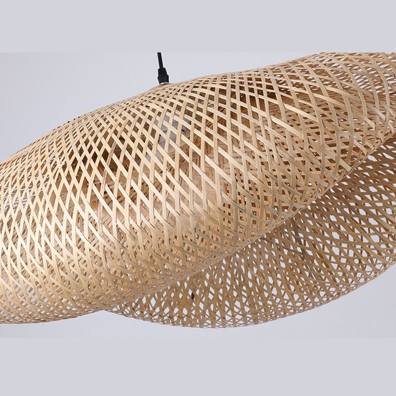 Modern Hand-Woven Suspension Pendant Light Rattan 1 Light Pendant Light