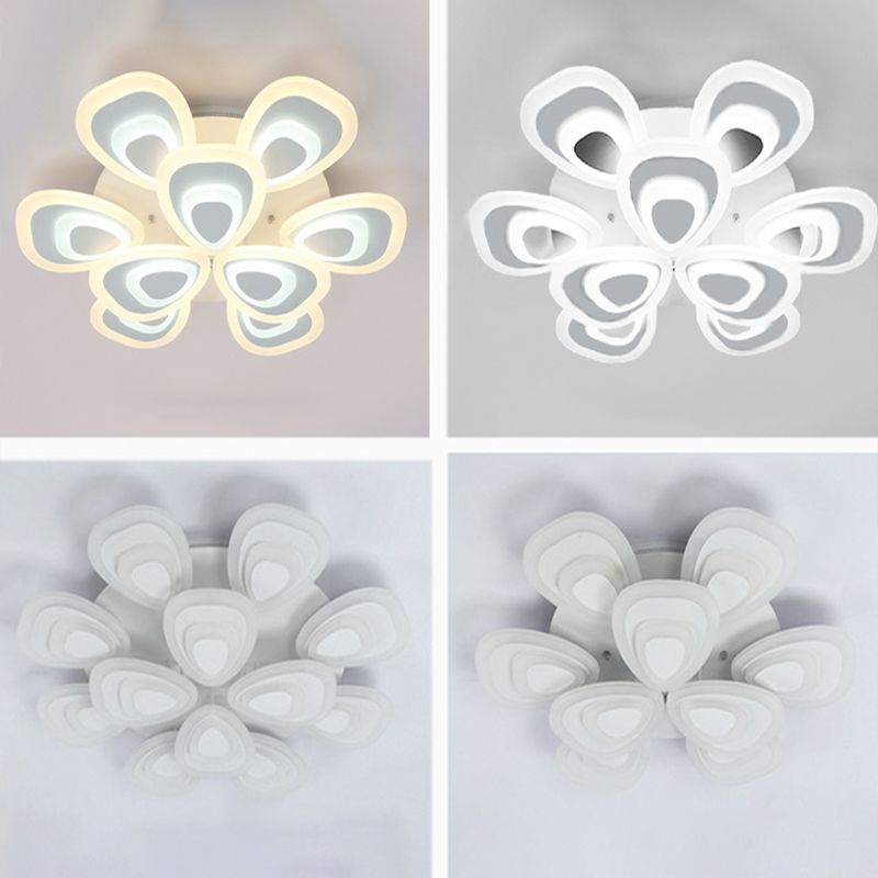 Water Droplets Shape Ceiling Lamp Minimalist LED Ceiling Mount Light with Acrylic Shade