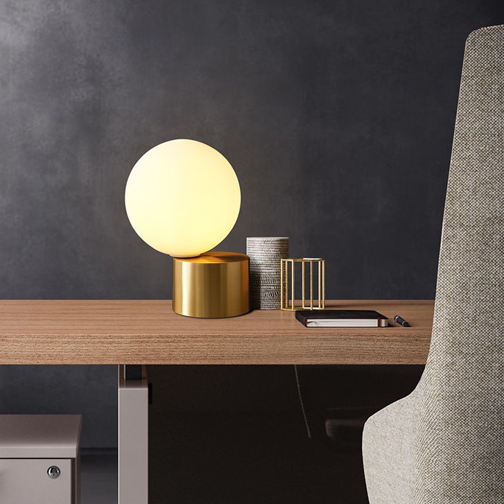 1-Light Spherical Table Lamp Modern Glass Table Light