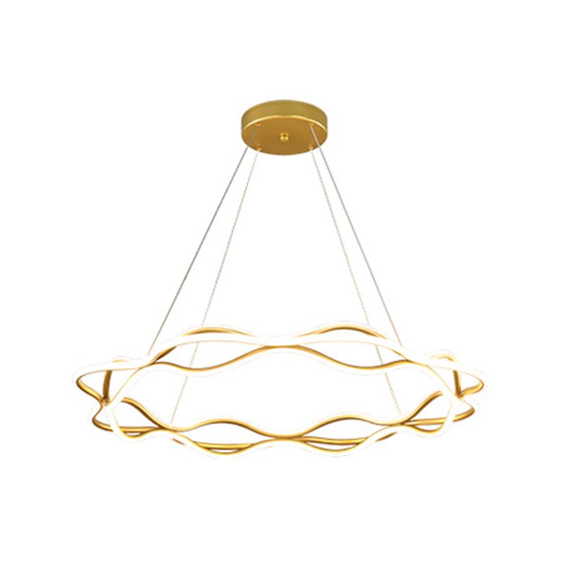 Lámpara de lámpara de lámpara LED moderna Lámpara de lámpara lineal de sala de estar en oro