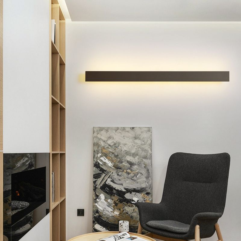 Muro di tonalità lineare Luce moderna MODER SEMPLICE 1 Fun a supporto per la parete della testa in nero