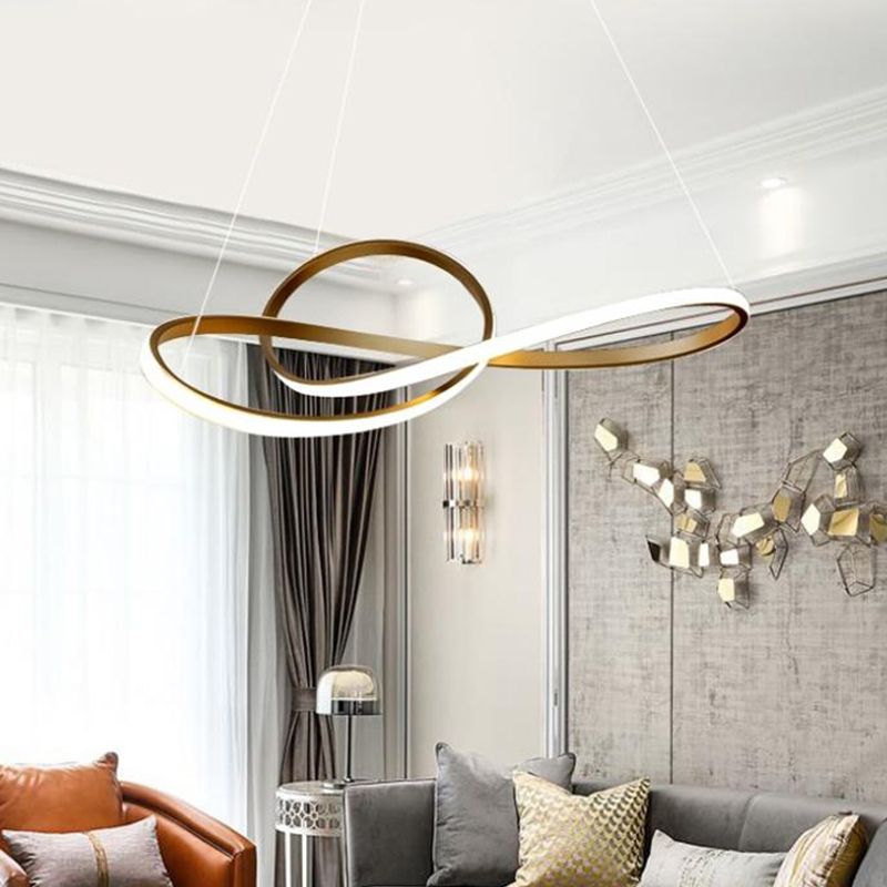 Gold Iron Hanging Pendant Lights Postmodern Hanging Lamps for Dining Room