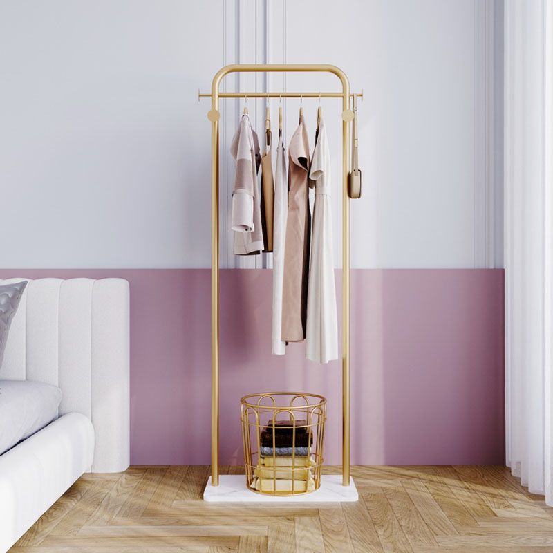 Modern Entry Hall Tree Metal 4 Hooks No Distressed Free Standing Coat Rack