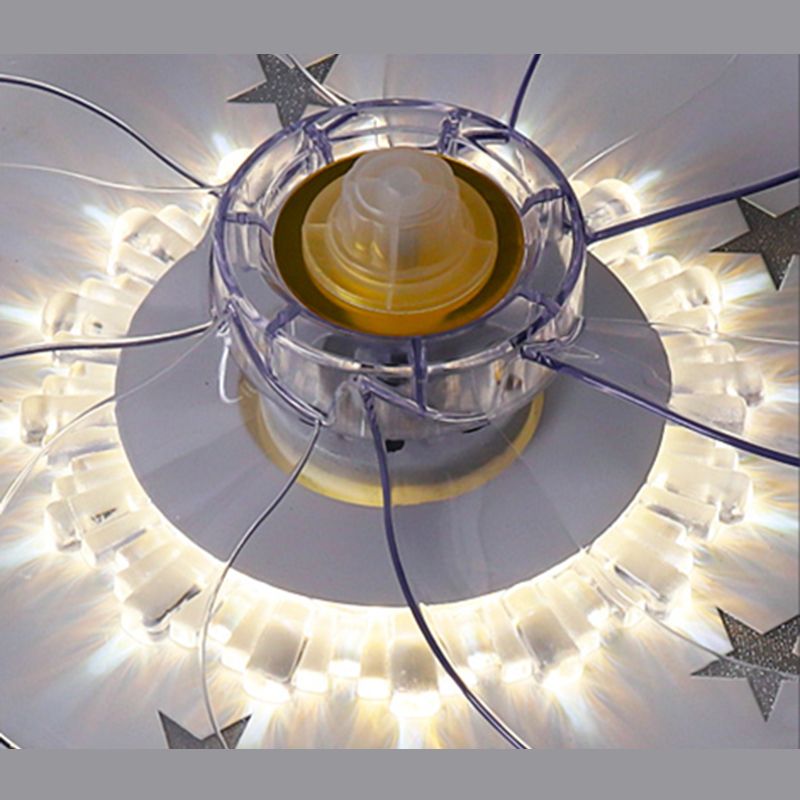 Weiße Stern Deckenlüftel Lampe Nordic LED Metal Semi Flush Mount Light für Schlafzimmer