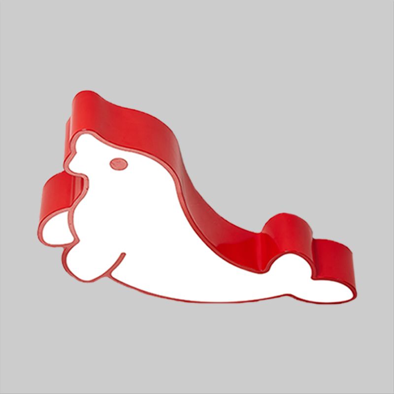 Seal Acrylic Ceiling Fixture Kids Style Red/Blue/Green LED Flush Mount Lighting for Drawing Room