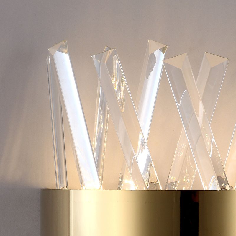 Crossed Clear Crystal Strip Sconce Lights Post-modern Style Simplicity Wall Light in Gold